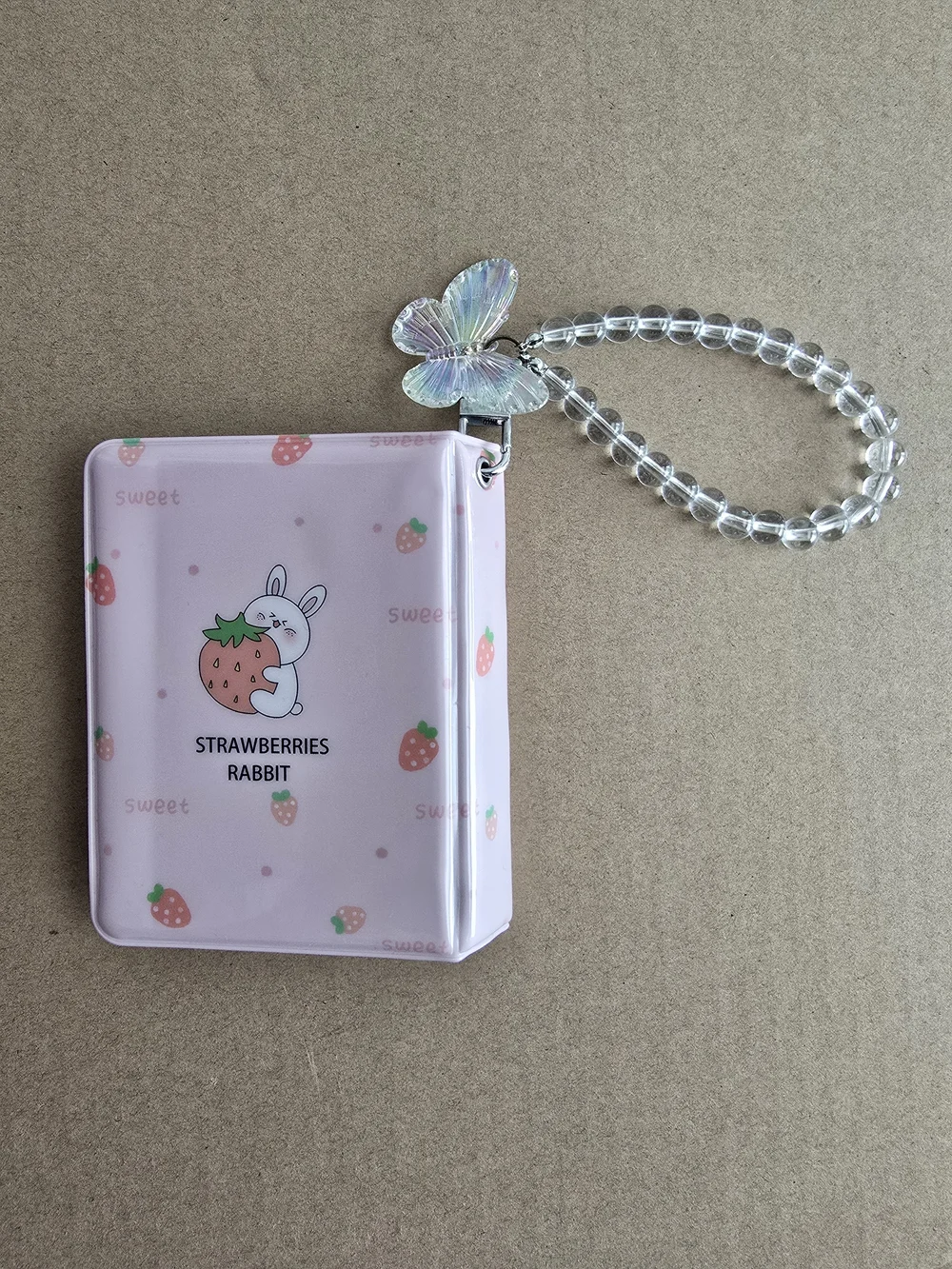 Pink Mini Photo Album Keychain with Heart Window